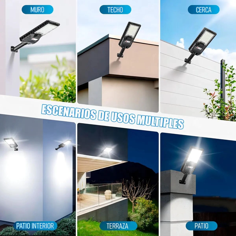 FOCO SOLAR LED 500W CON SENSOR DE MOVIMIENTO PARA EXTERIO - 5