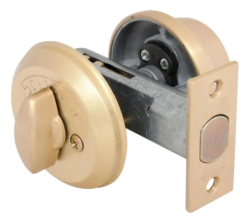 CERROJO DE SEGURIDAD BRONCE SATINADO PARA PUERTA - 1