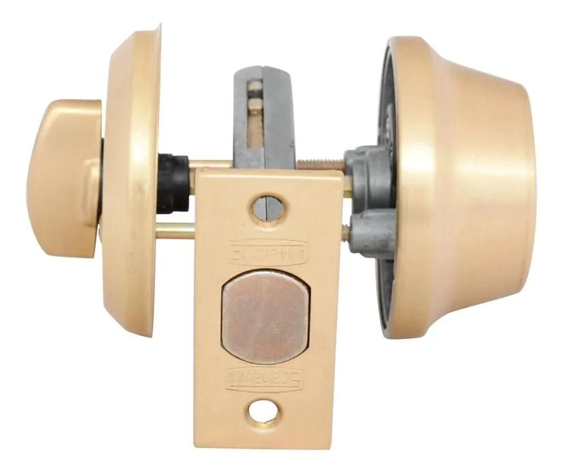 CERROJO DE SEGURIDAD BRONCE SATINADO PARA PUERTA - 2