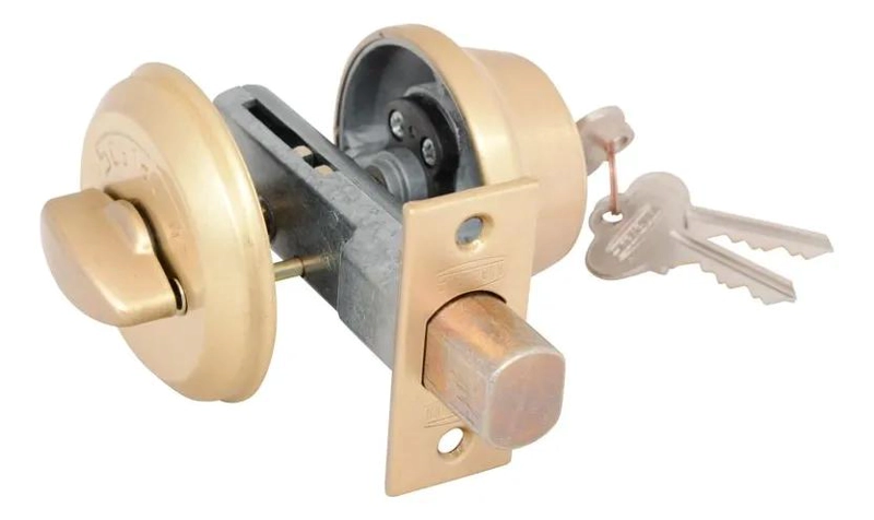 CERROJO DE SEGURIDAD BRONCE SATINADO PARA PUERTA - 3