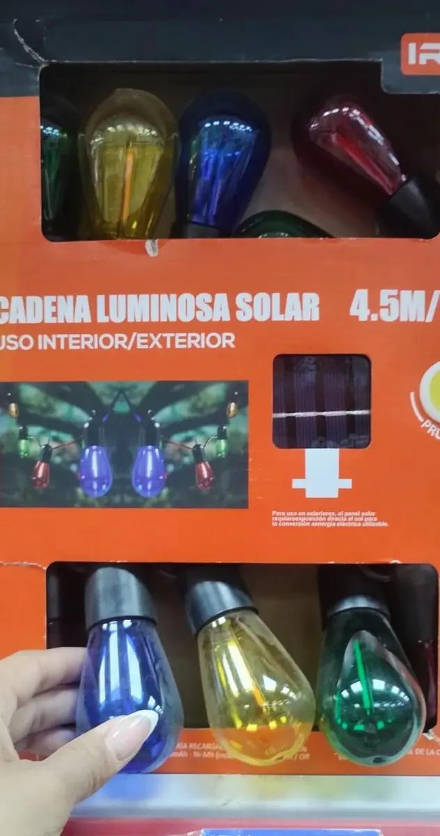 CADENA LUMINOSA SOLAR LED MULTICOLOR 4.5M - 2