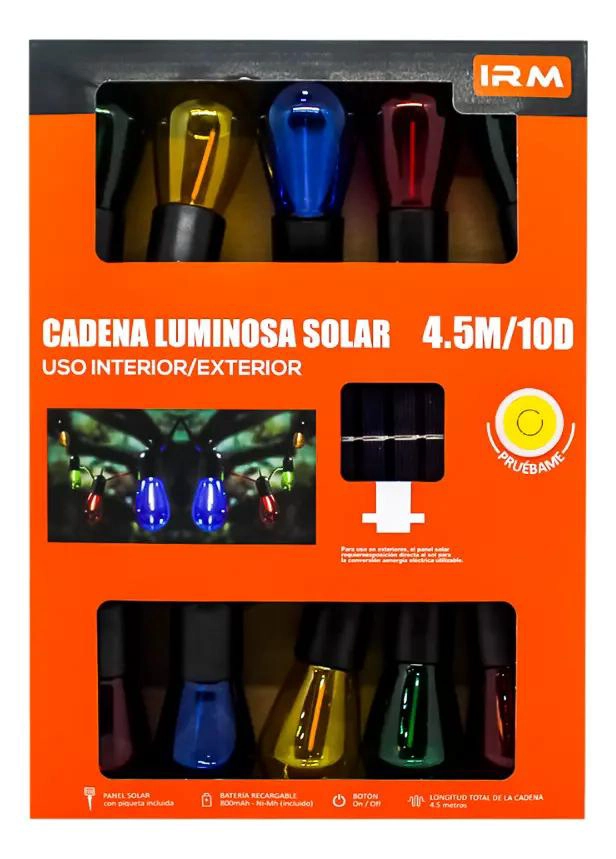 CADENA LUMINOSA SOLAR LED MULTICOLOR 4.5M - 3