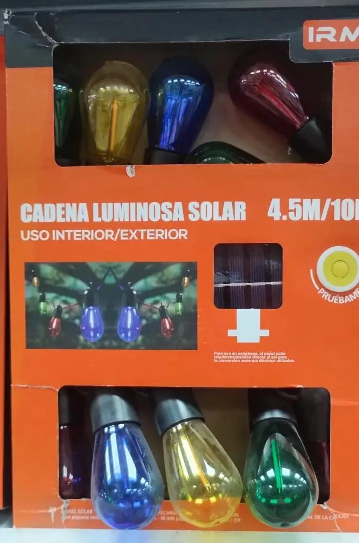 CADENA LUMINOSA SOLAR LED MULTICOLOR 4.5M - 5