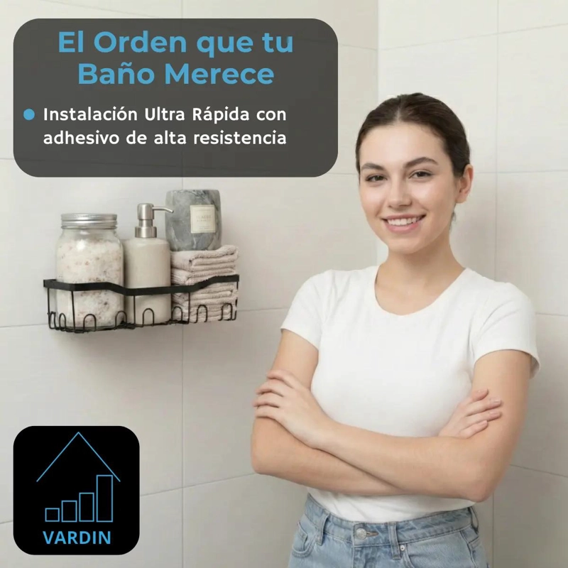 REPISA PARA BAÑO SIN TALADRO PARA DUCHA Y LAVAMANOS - 3