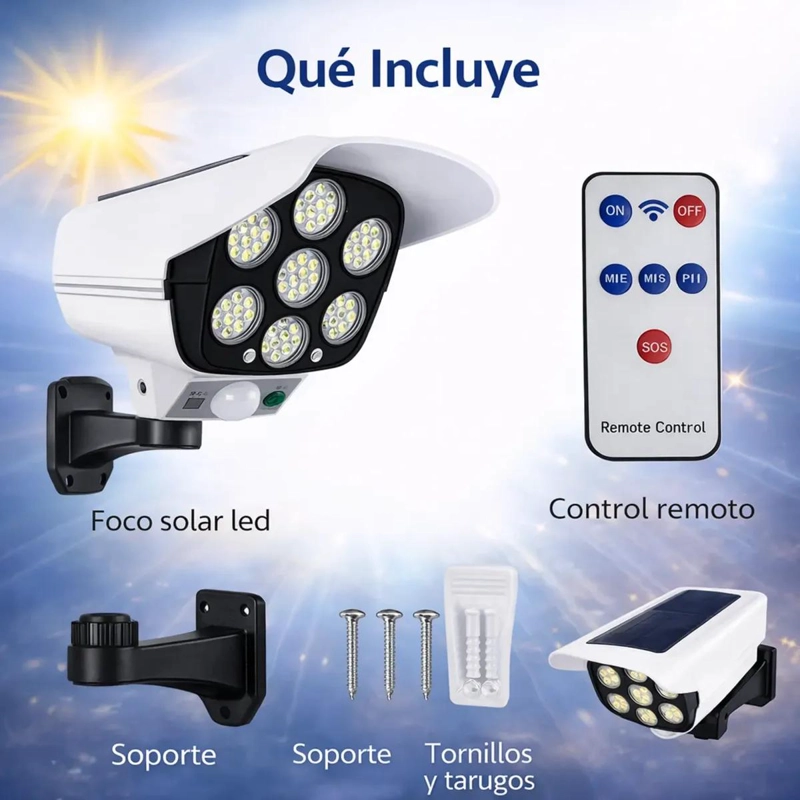 PACK 2 LUCES SOLARES LED CON SENSOR DE MOVIMIENTO PARA EX - 2