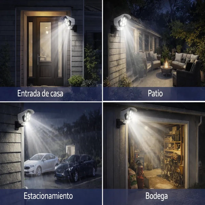 PACK 2 LUCES SOLARES LED CON SENSOR DE MOVIMIENTO PARA EX - 5
