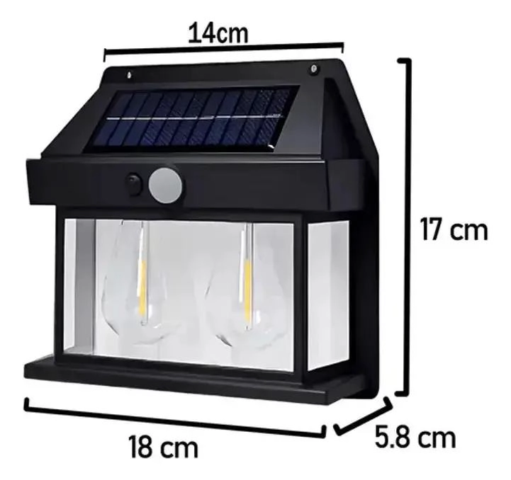 APLIQUE SOLAR IMPERMEABLE CON SENSOR Y 2 LEDS - 3