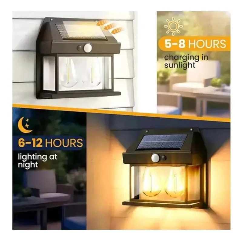 APLIQUE SOLAR IMPERMEABLE CON SENSOR Y 2 LEDS - 4