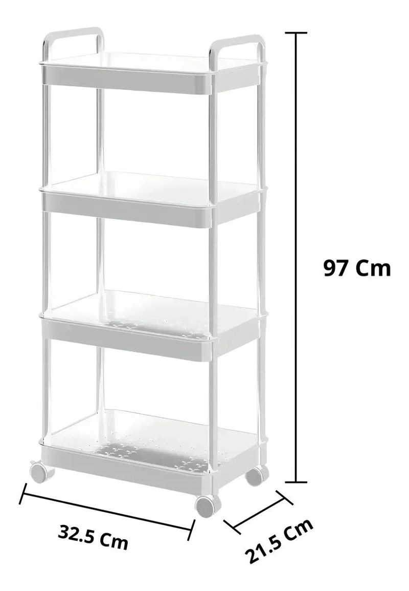 CARRITO DE ALMACENAMIENTO 4 NIVELES CON ASA - 3
