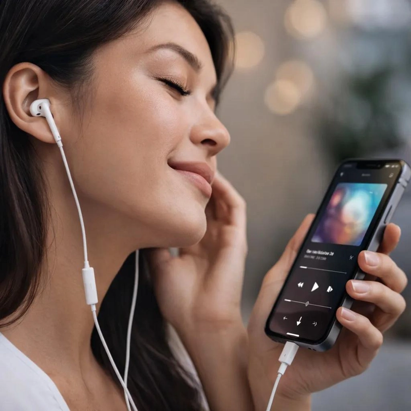 AURICULARES LIGHTNING PARA IPHONE ALTA CALIDAD BLANCO - 4