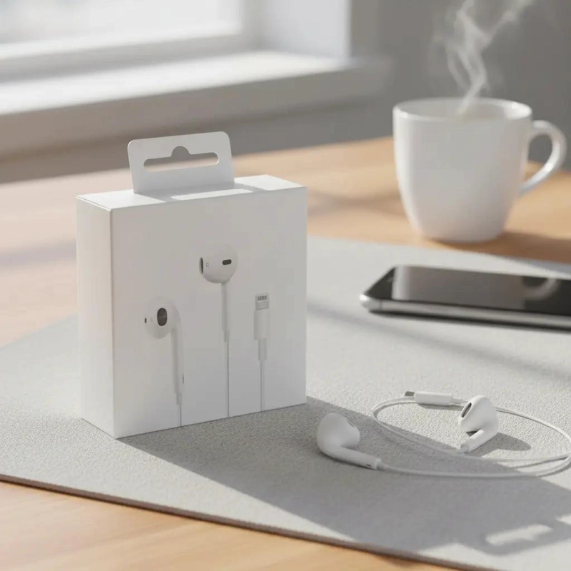 AURICULARES LIGHTNING PARA IPHONE ALTA CALIDAD BLANCO - 5