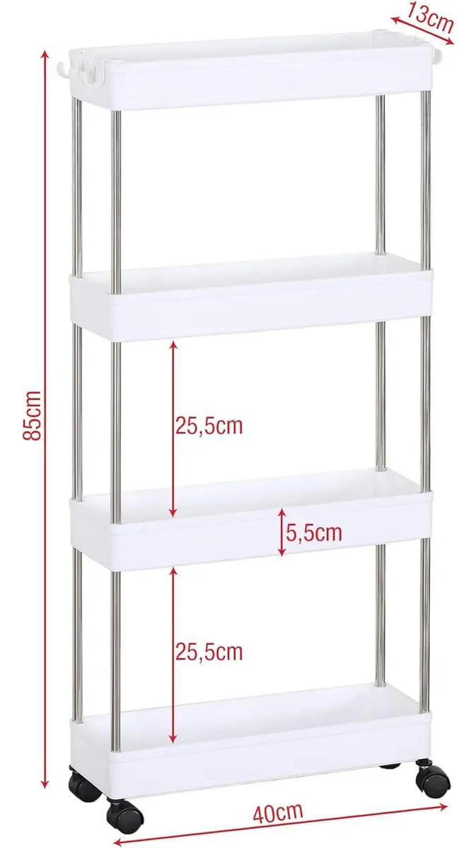 CARRITO ORGANIZADOR 4 NIVELES DELGADO PARA BAÑO O COCINA - 4