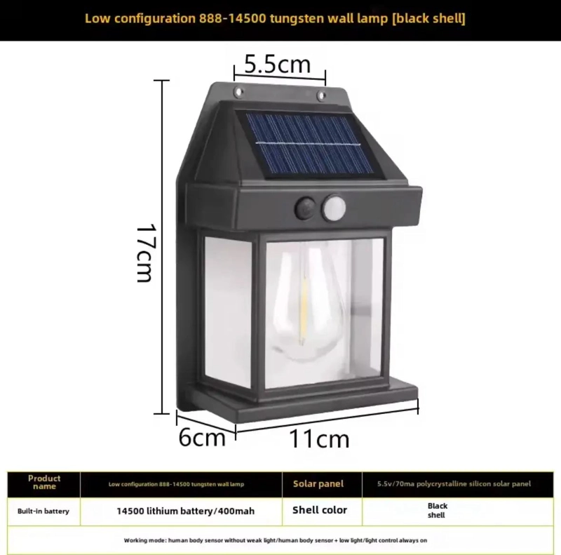 PACK 4 LAMPARAS SOLARES PARA PARED CON SENSOR DE MOVIENTO - 5