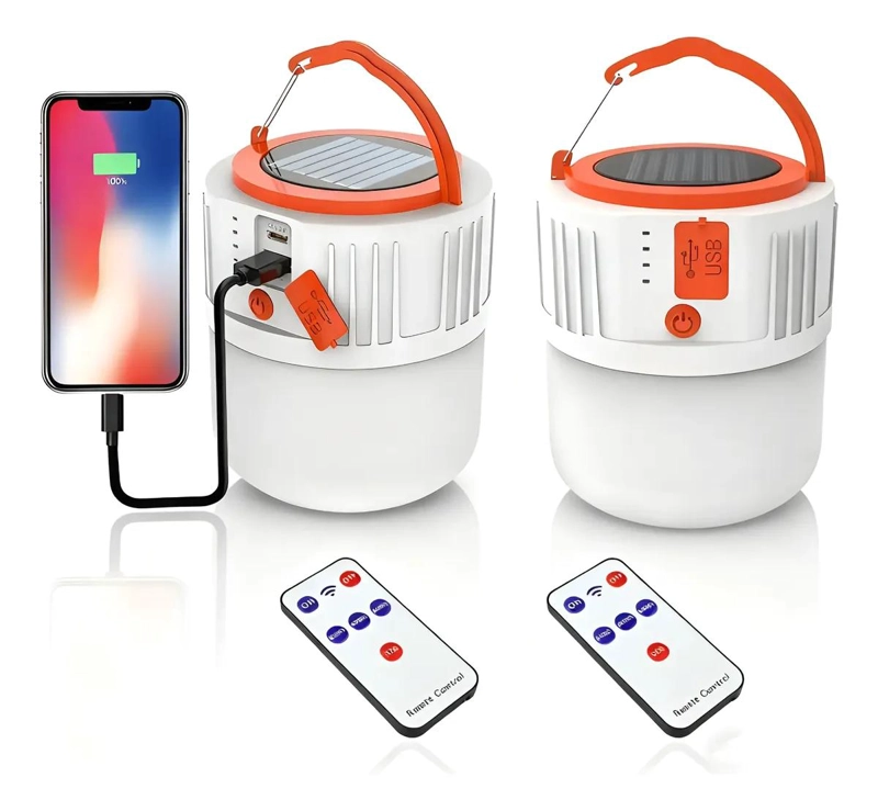 LAMPARA SOLAR LED RECARGABLE PARA EMERGENCIA 2 UNIDADES - 1
