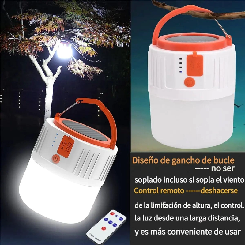 LAMPARA SOLAR LED RECARGABLE PARA EMERGENCIA 2 UNIDADES - 5