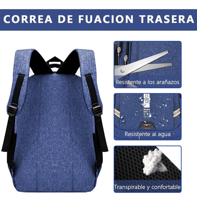 MOCHILA IMPERMEABLE PARA COMPUTADORA Y VIAJE - 3