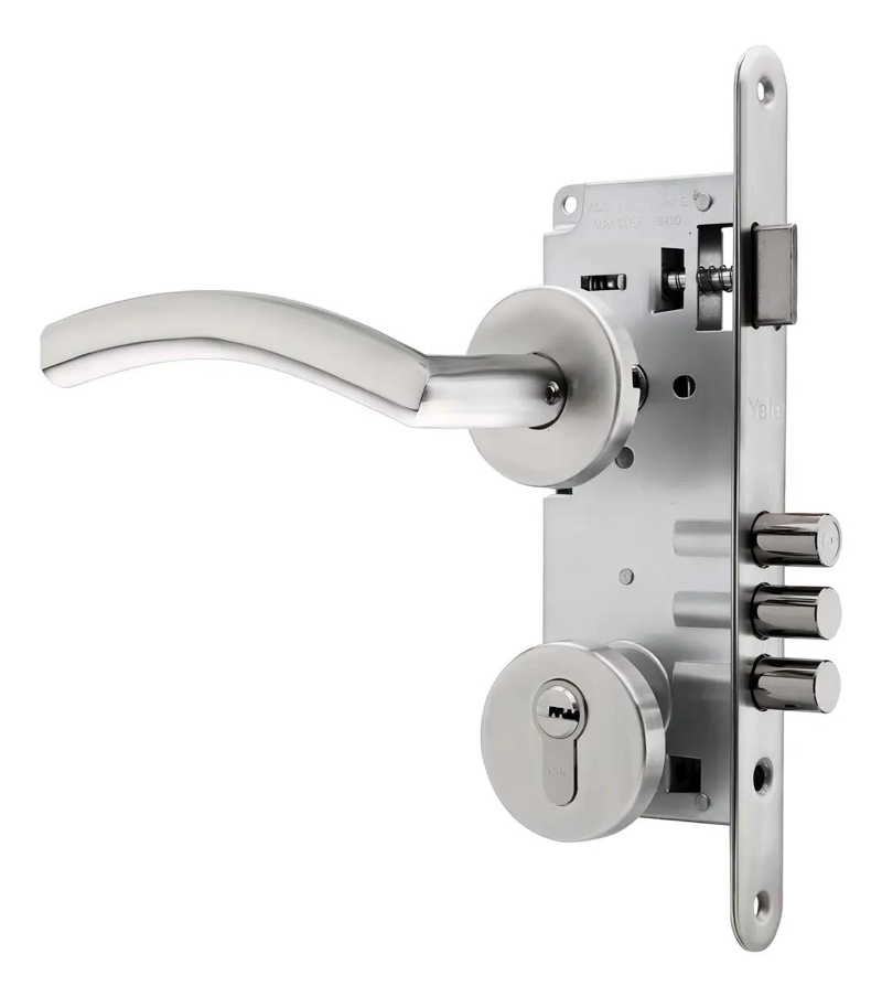 CERRADURA EMBUTIDA PARA OFICINA COLOR INOX - 1