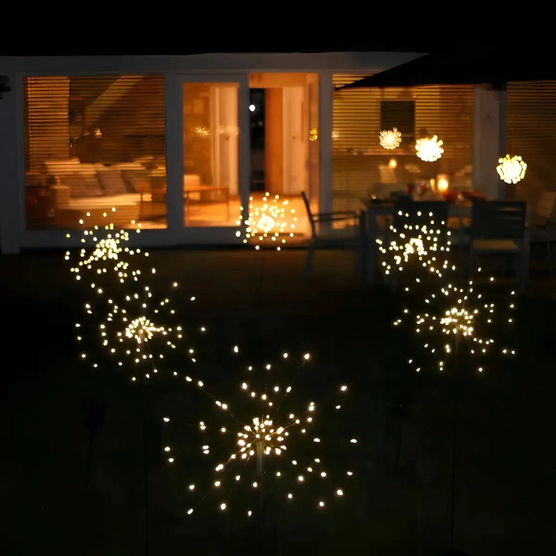 PACK 2 LUCES MICRO LED SOLAR JARDIN EFECTO FUEGO - 3