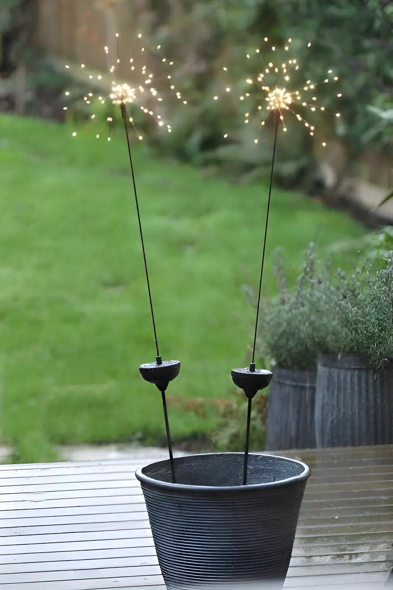 PACK 2 LUCES MICRO LED SOLAR JARDIN EFECTO FUEGO - 5