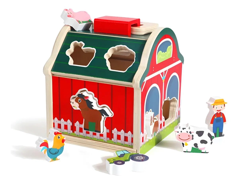 JUGUETE DIDACTICO GRANJA ANIMALES DE MADERA PARA NIÑOS - 1