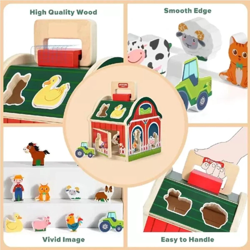JUGUETE DIDACTICO GRANJA ANIMALES DE MADERA PARA NIÑOS - 3