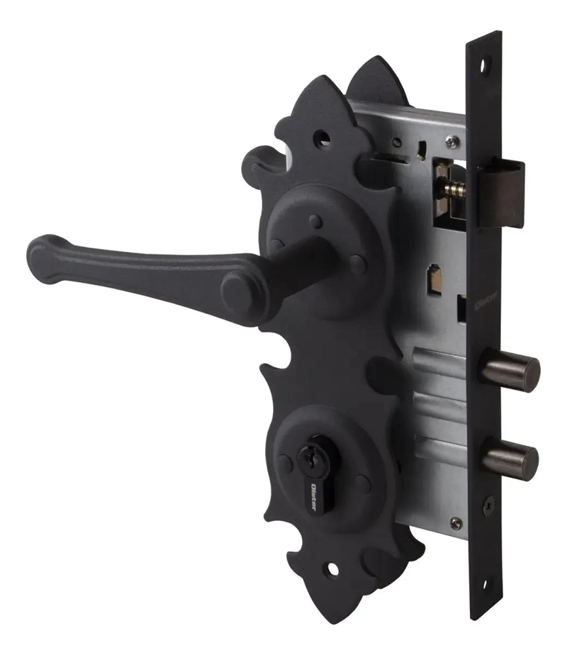 CERRADURA DE EMBUTIR CON PLACA Y MANILLA PARA PUERTA - 1