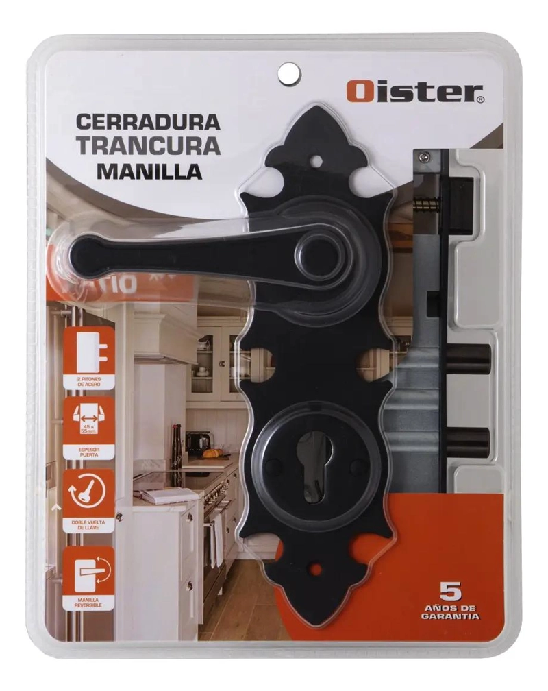 CERRADURA DE EMBUTIR CON PLACA Y MANILLA PARA PUERTA - 4
