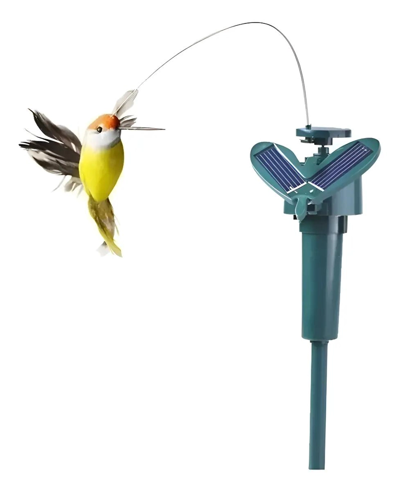 PACK 4 ESTACAS SOLARES GIRATORIAS CON DISEÑO DE COLIBRI - 1