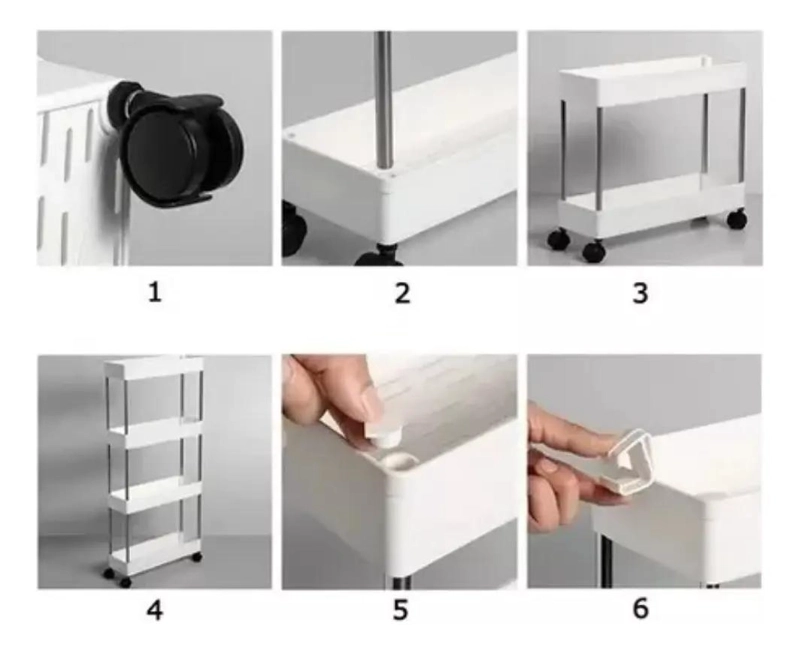 CARRITO ORGANIZADOR 4 NIVELES DELGADO PARA BAÑO O COCINA - 4