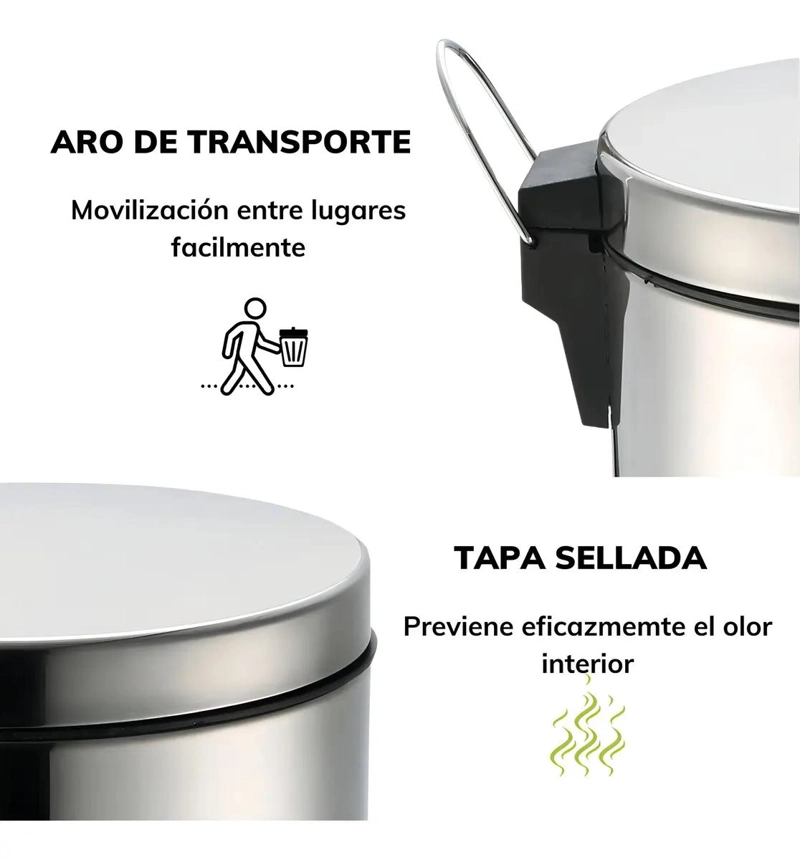 PACK 2 BASUREROS METALICOS DE 3 LITROS PARA PAPEL - 3