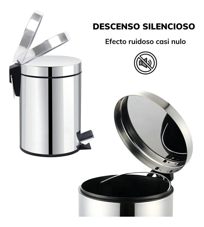 PACK 2 BASUREROS METALICOS DE 3 LITROS PARA PAPEL - 4