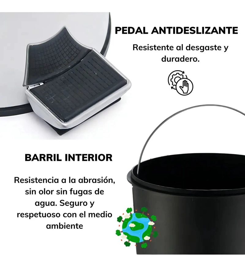 PACK 2 BASUREROS METALICOS DE 3 LITROS PARA PAPEL - 5