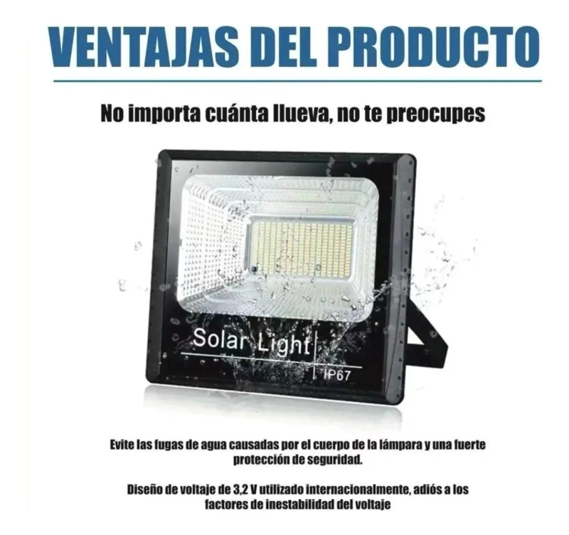 FOCO REFLECTOR SOLAR 300W PARA INTERIOR Y EXTERIOR - 4