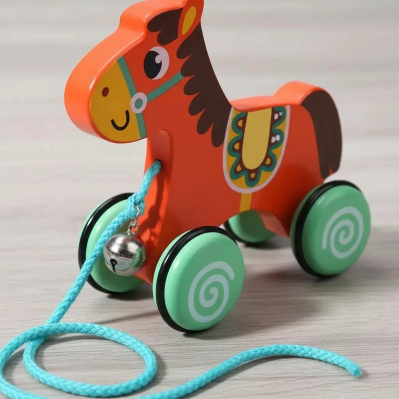 ARRASTRE DE CABALLITO DE MADERA PARA NIÑOS - 4