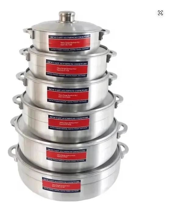 SET DE 6 OLLAS Y CALDEROS DE ALUMINIO PARA COCINA - 1