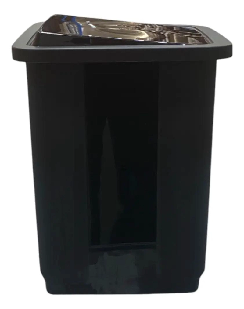 BASURERO PLASTICO CON PEDAL 7 LITROS COLOR NEGRO - 5