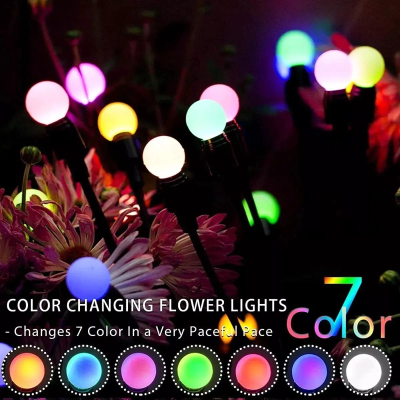 PACK 2 LUCES SOLARES COLGANTES CON BOLAS DE COLORES - 4
