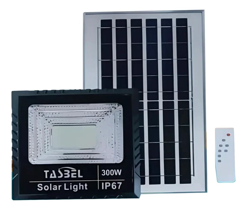 FOCO SOLAR EXTERIOR 300W CON PANEL Y CONTROL REMOTO - 1
