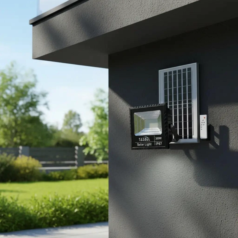 FOCO SOLAR EXTERIOR 300W CON PANEL Y CONTROL REMOTO - 2