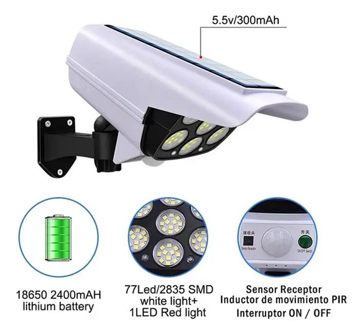 FOCO SOLAR CON SENSOR DE MOVIMIENTO Y CONTROL REMOTO - 3