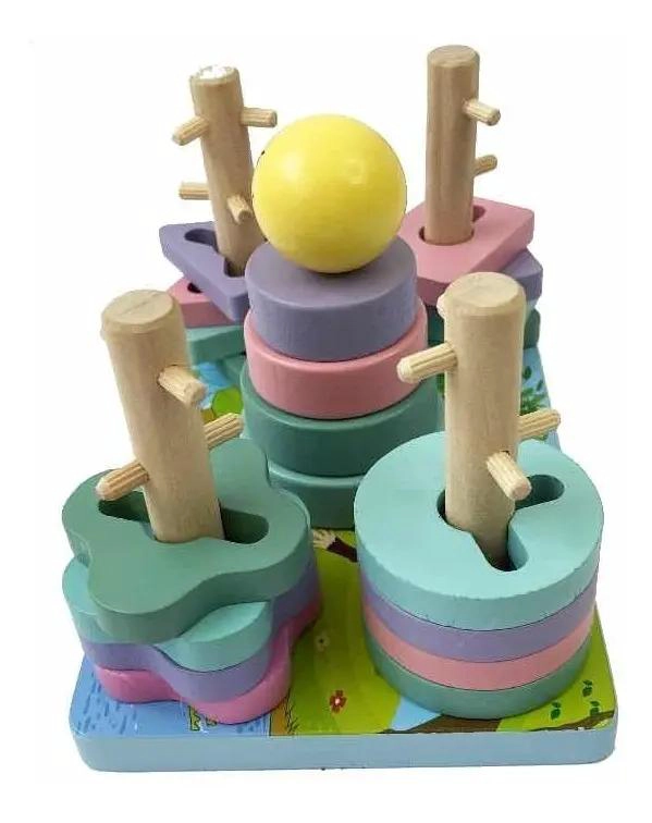 CUBO DE ENCAJE DE MADERA MONTESSORI PARA CONSTRUCCION - 4