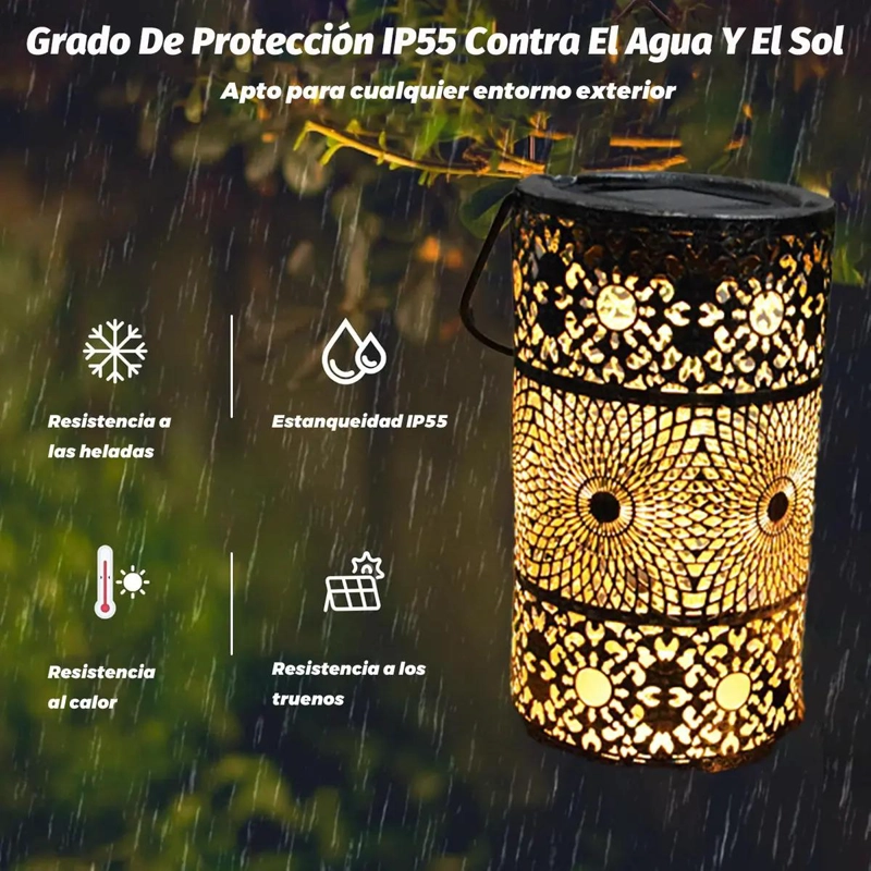 LINTERNA SOLAR IMPERMEABLE DE METAL PARA EXTERIOR - 4