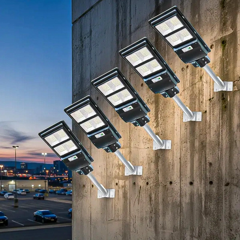 PACK 5 FOCOS LED SOLARES 200W RECARGABLES PARA EXTERIOR - 1