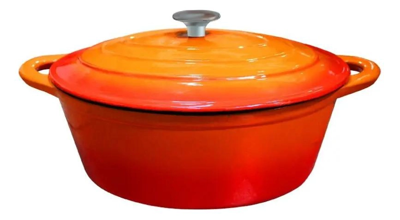OLLA OVALADA DE HIERRO NARANJA 42X26X13.5 CM - 2