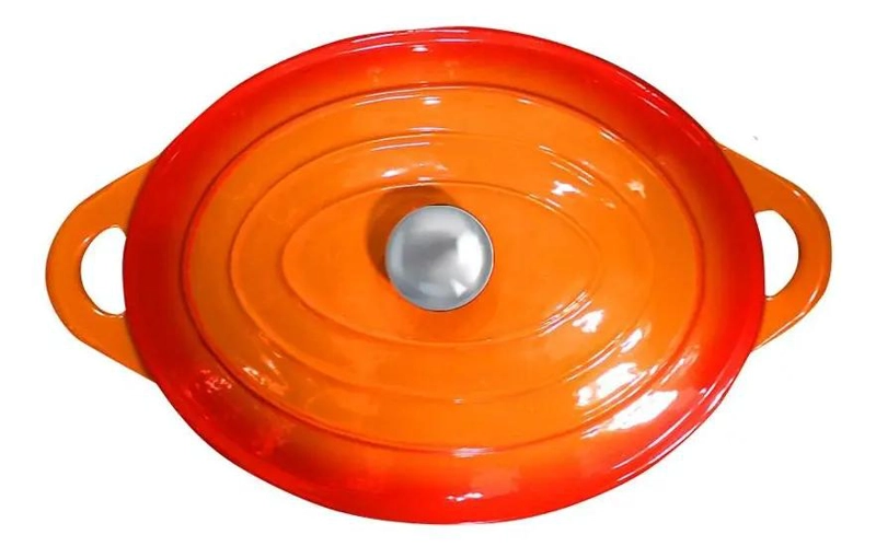 OLLA OVALADA DE HIERRO NARANJA 42X26X13.5 CM - 3
