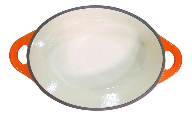 OLLA OVALADA DE HIERRO NARANJA 42X26X13.5 CM - 4