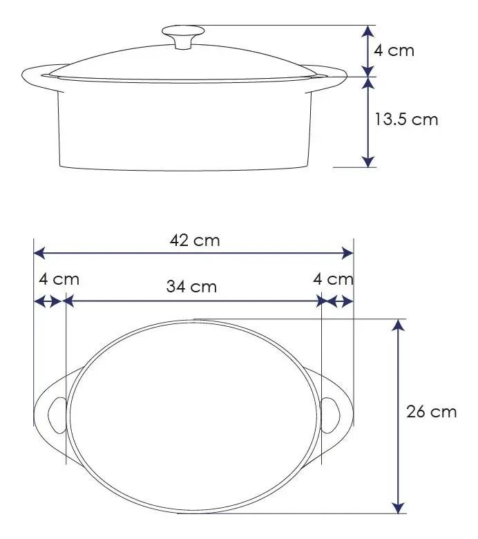 OLLA OVALADA DE HIERRO NARANJA 42X26X13.5 CM - 5