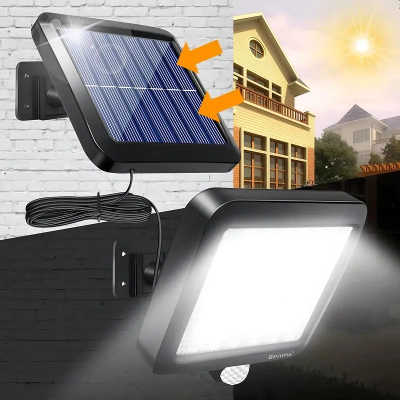 PACK 4 FOCOS SOLARES POTENTES 250W CARCASA NEGRA - 2