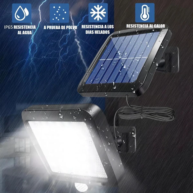 PACK 4 FOCOS SOLARES POTENTES 250W CARCASA NEGRA - 4