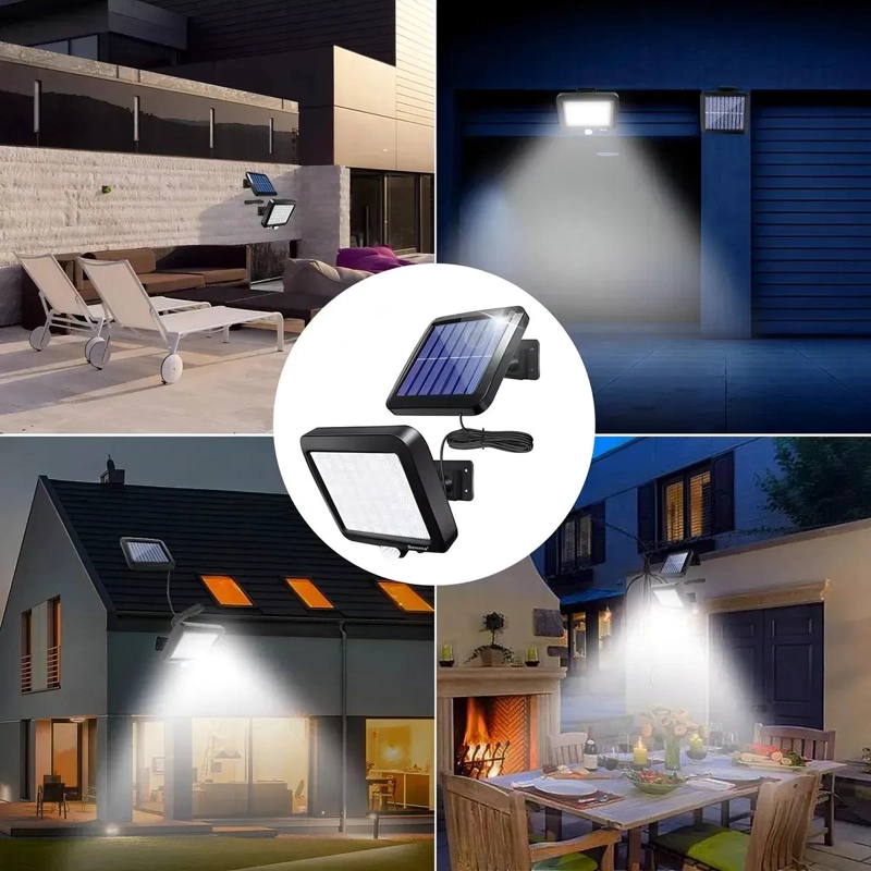 PACK 4 FOCOS SOLARES POTENTES 250W CARCASA NEGRA - 5